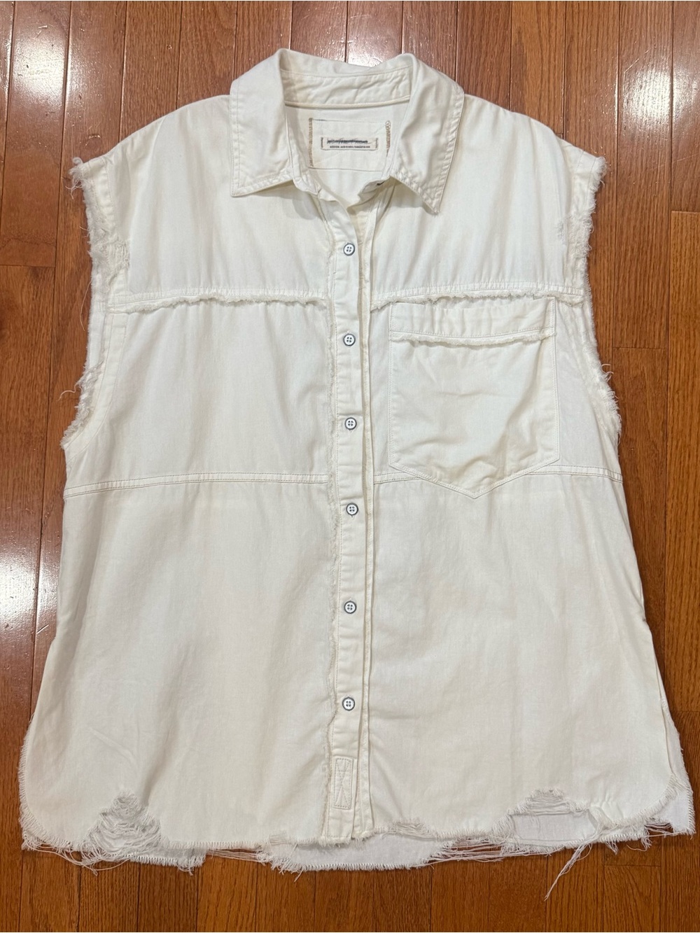 We The Free Free People Women’s Medium Better Together Denim Tunic Vest Shirt - Picture 2 of 8